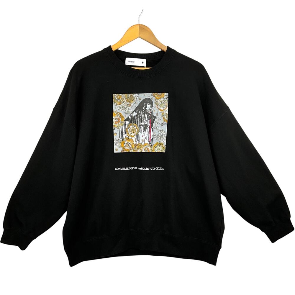 NWT Converse Tokyo Clamp xxxholic Graphic Sweatshirt Unisex One Size Black